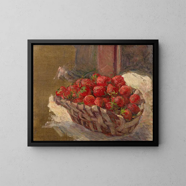 Il cesto di fragoline di bosco - Marie Bracquemond — quadro incorniciato alla parete
