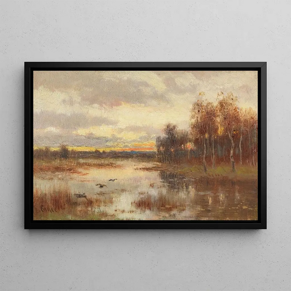 Marie Egner - Kleine Moorlandschaft in der Dmmerung.webp