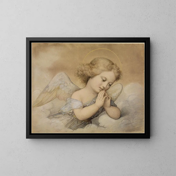 Angelo custode tra le nuvole - Marie Ellenrieder — quadro incorniciato alla parete