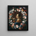 Ritratto di una dama circondata da una ghirlanda di fiori - Mario Nuzzi — quadro incorniciato alla parete