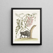 Bison d'Amérique Pseudo Acacia hispida à fleurs roses - Mark Catesby — quadro incorniciato alla parete