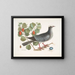 Pigeon couronné blanc Plumier à feuilles de prunier - Mark Catesby — quadro incorniciato alla parete