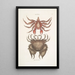 Pagurus Maculatus Le crabe pagure tacheté Cancer chelis crassissimis Le crabe à carapace rugueuse - Mark Catesby — quadro incorniciato alla parete