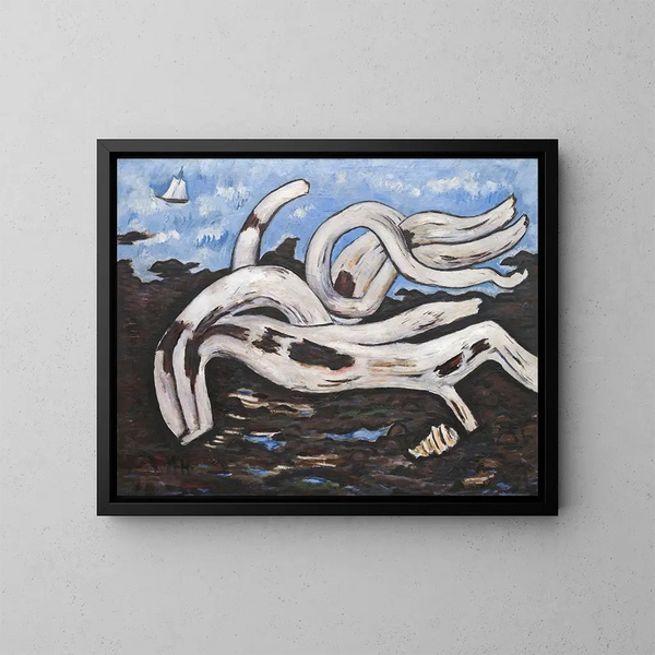 in legno galleggiante sul Bagaduce - Marsden Hartley — quadro incorniciato alla parete