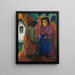 Donne davanti alla casa - Martel Schwichtenberg — quadro incorniciato alla parete
