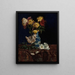 Nature morte ai crisantemi in un vaso orientale - Martha West Bare — quadro incorniciato alla parete