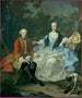 Il conte Giacomo Durazzo travestito da cacciatore con sua moglie Ernestine Aloisia Ungnad von Weissenwolff - Martin van Meytens — vista dell’opera