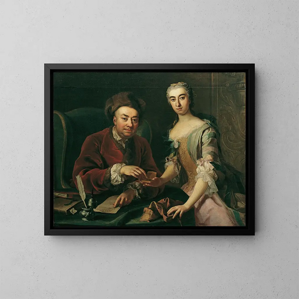 Ritratto doppio - Martin van Meytens — quadro incorniciato alla parete