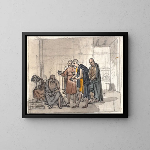 Job e i suoi amici - Martinus Rørbye — quadro incorniciato alla parete