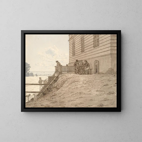 Parte all'Ermitage con vista sulla spiaggia - Martinus Rørbye — quadro incorniciato alla parete