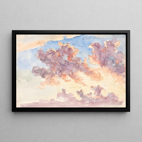 Studio del Cielo, un cielo al tramonto - Martinus Rørbye — quadro incorniciato alla parete