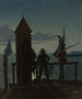 Vista dai bastioni della cittadella di Copenaghen sotto la luna piena - Martinus Rørbye — vista dell’opera