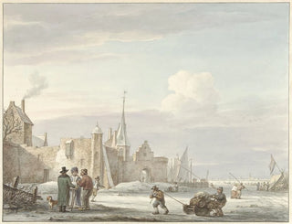 Martinus Schouman - Stadsgezicht in de winter.webp