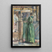 Dame in abito verde davanti a uno specchio - Martinus van Andringa — quadro incorniciato alla parete