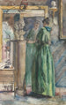 Dame in abito verde davanti a uno specchio - Martinus van Andringa — vista dell’opera