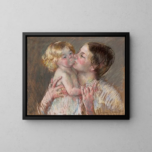 Un bacio per il bambino Ann n° 3 - Mary Cassatt — quadro incorniciato alla parete