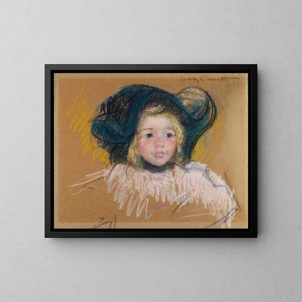 Tête de Simone en bonnet vert à bord ondulé n° 2 - Mary Cassatt — quadro incorniciato alla parete
