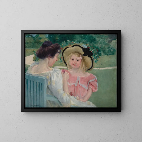 Nel giardino - Mary Cassatt — quadro incorniciato alla parete