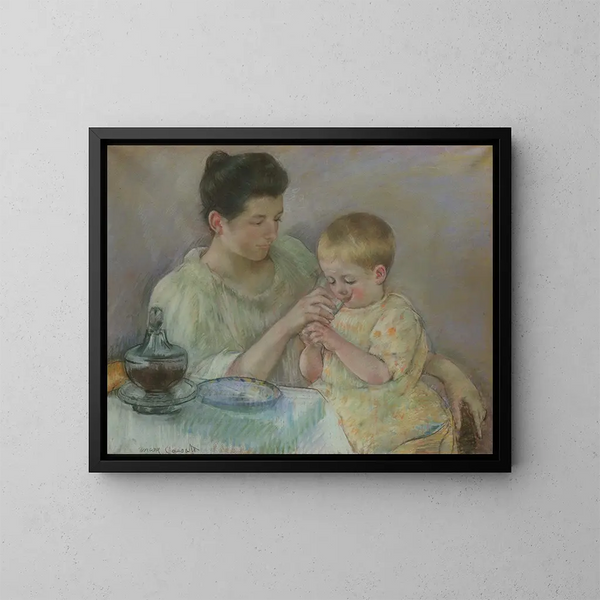 Mère che allatta il suo bambino - Mary Cassatt — quadro incorniciato alla parete