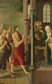 Pannello di retablo con Disputa con i dottori sul retro Apparizione di Cristo a sua madre - Maestro di Alkmaar — vista dell’opera