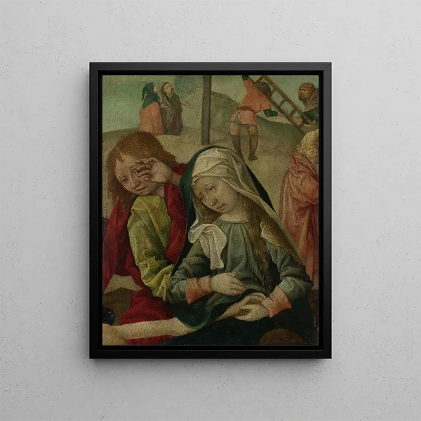 Master of Delft - Virgin and Saint John Mourning over the Body of Christ fragment of a Lamentation of Christ.webp