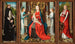 Triptyque della Vergine con Bambino, Angeli, Donatore e il suo Santo Patrono Pietro Martire e San Gerolamo con il suo Leone - Maestro della Leggenda di Santa Lucia — vista dell’opera