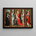 Triptyque della Vergine con Bambino, Angeli, Donatore e il suo Santo Patrono Pietro Martire e San Gerolamo con il suo Leone - Maestro della Leggenda di Santa Lucia — quadro incorniciato alla parete