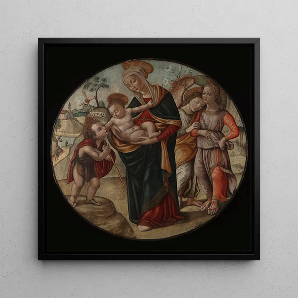 Quadro Vergine e Bambino con san Giovanni Battista - Maestro del Tondo Borghèse | Stampa d'arte