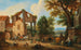 Viaggiatori davanti alla porta di una città vicino a una fontana - Mathys Schoevaerdts — vista dell’opera