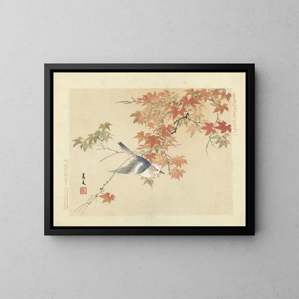 di Sturnello dalle guance castagna - Matsumura Keibun | Reproduction — quadro incorniciato alla parete