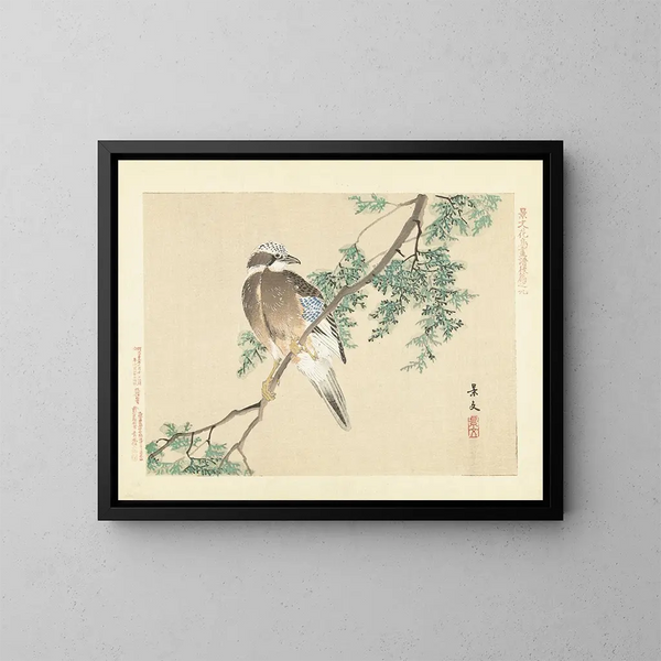 Ghiandaia dell'Eurasia - Matsumura Keibun — quadro incorniciato alla parete