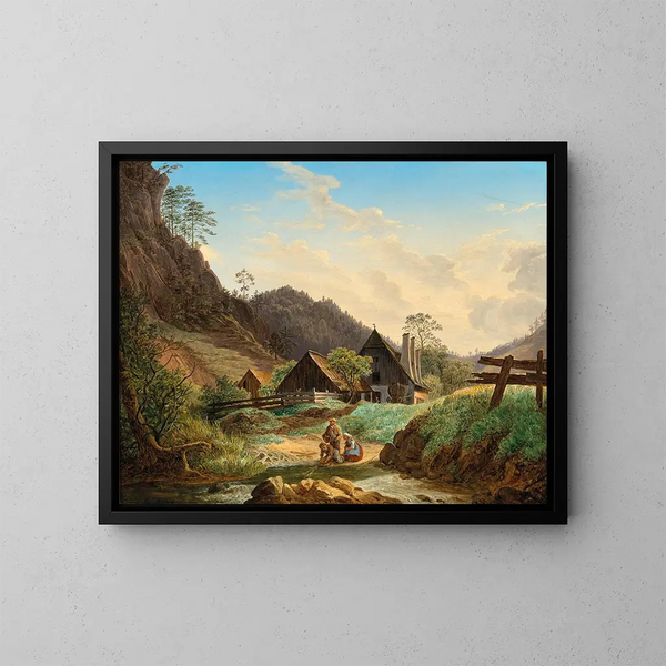 Al bordo di un ruscello di montagna - Matthias Rudolf Toma — quadro incorniciato alla parete