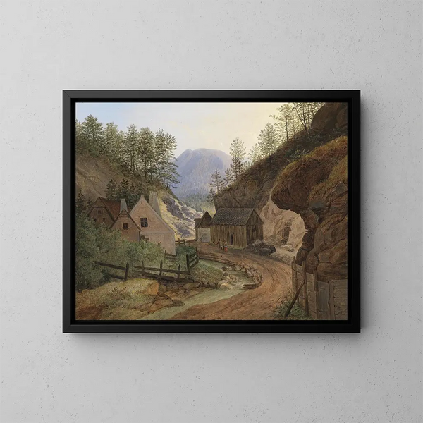 Mühle vicino a Schottwien - Matthias Rudolf Toma — quadro incorniciato alla parete