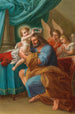 L'Enfant Jésus couronnant Saint Joseph avec des anges derrière - Mattia de Mare — vista dell’opera