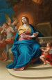 La Vierge à l'Enfant avec des anges et trois clous de la croix - Mattia de Mare — vista dell’opera