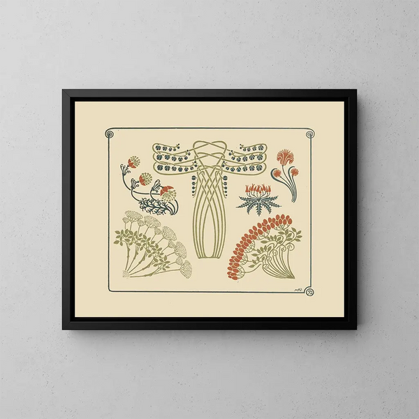 design astratto basato su piccoli fiori - Maurice Pillard Verneuil — quadro incorniciato alla parete