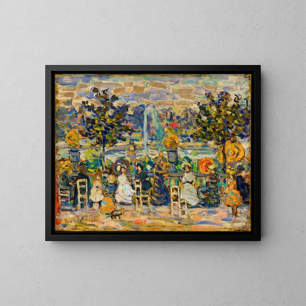 Nei giardini di Luxembourg - Maurice Prendergast — quadro incorniciato alla parete