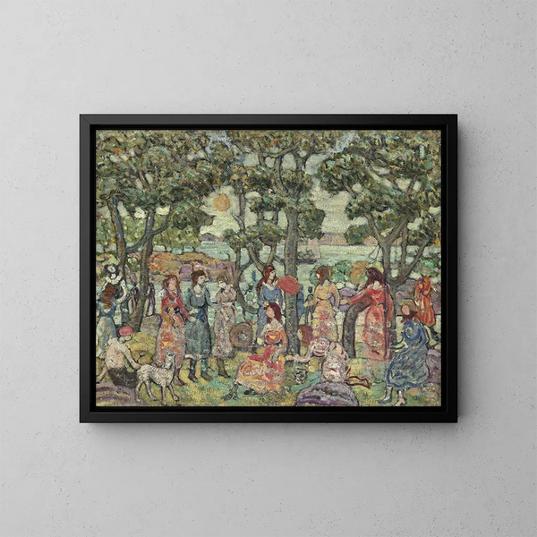 Paesaggio con figure - Maurice Prendergast — quadro incorniciato alla parete