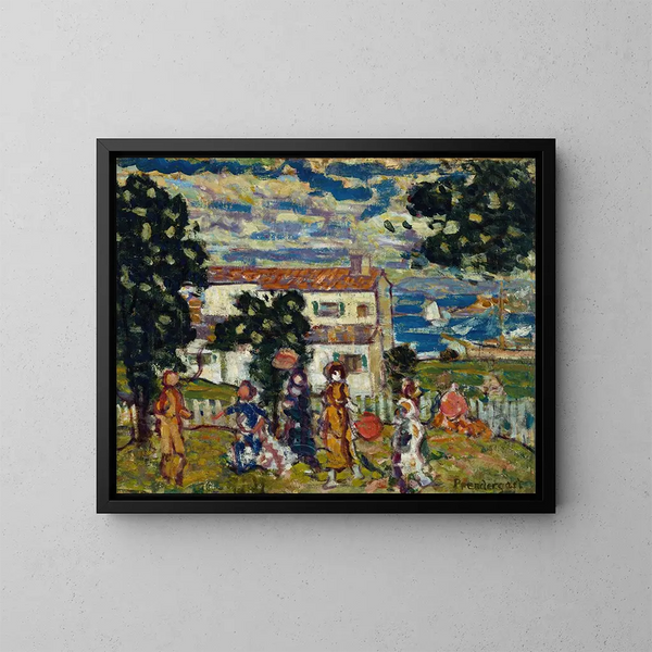 Village della Nuova Inghilterra - Maurice Prendergast — quadro incorniciato alla parete