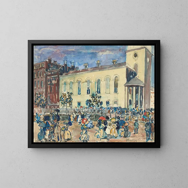 Chiesa di Park Street a Boston - Maurice Prendergast — quadro incorniciato alla parete