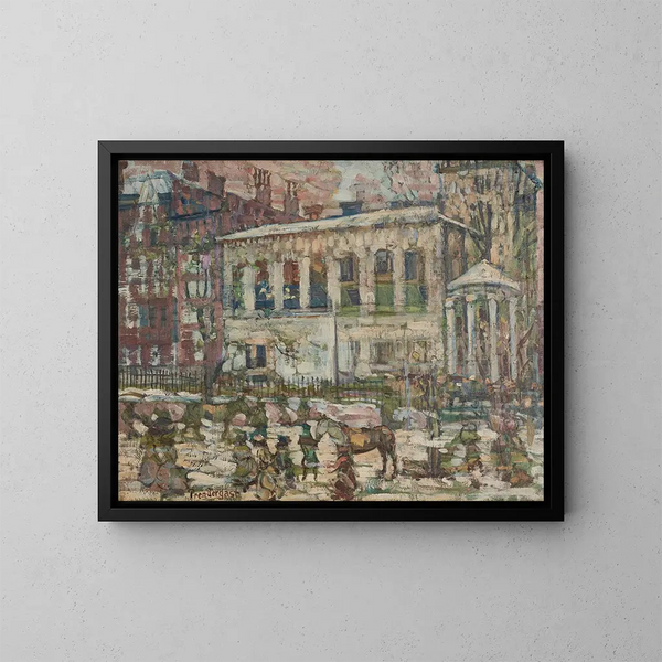 Giorno di neve a Boston - Maurice Prendergast — quadro incorniciato alla parete