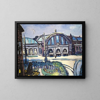 Gare di Francoforte sul Meno - Max Beckmann — quadro incorniciato alla parete