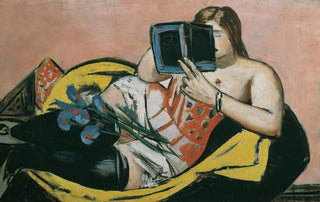 Max Beckmann - Liegende Frau Mit Buch Und Schwertlilien.webp