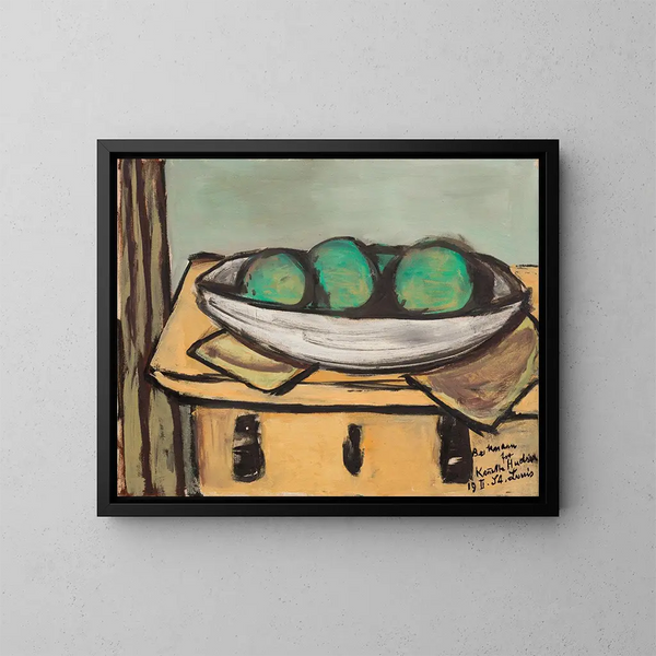 Nature morte con un grande frutto verde - Max Beckmann — quadro incorniciato alla parete