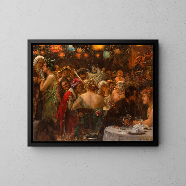 Il ballo mascherato - Max Friedrich Rabes — quadro incorniciato alla parete