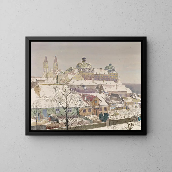 Klosterneuburg in inverno - Max Kahrer — quadro incorniciato alla parete