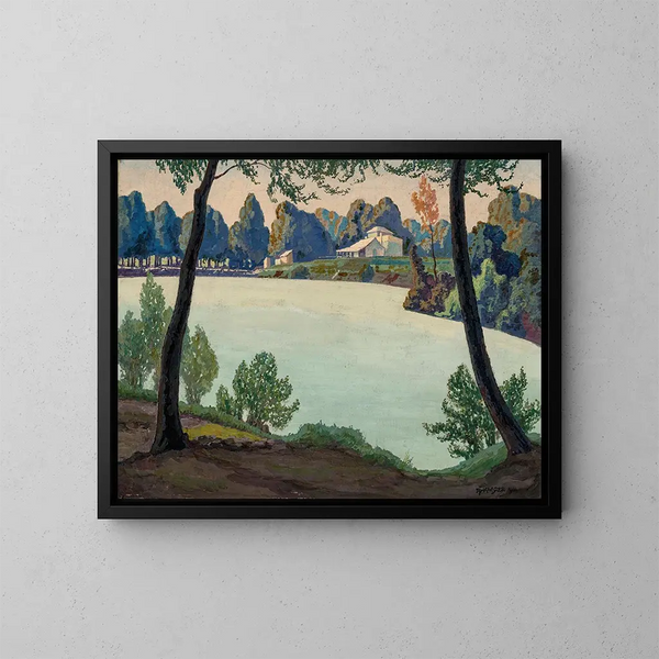 Lago d'argento vicino a Hflein - Max Kahrer — quadro incorniciato alla parete