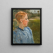 Ragazza in blu nel paesaggio - Max Liebermann — quadro incorniciato alla parete