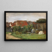 Case di Villaggio con Girasoli - Max Liebermann — quadro incorniciato alla parete