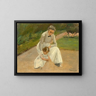 Max Liebermann - Enkelin und Kinderfrau beim Spielen im Garten.webp